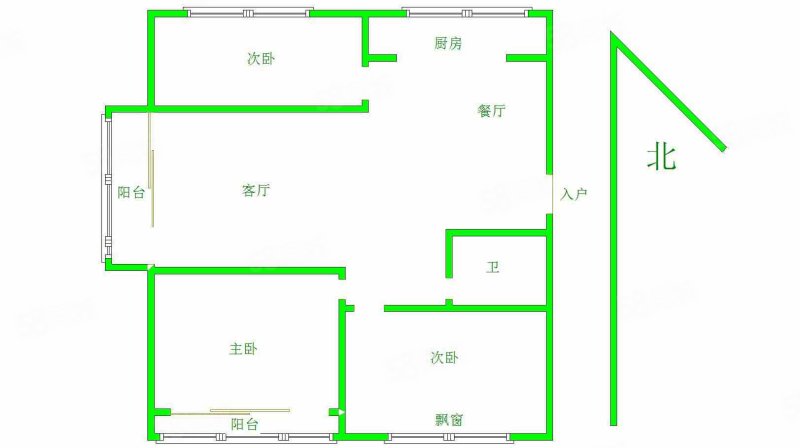 天和景园3室2厅1卫129㎡南北76万