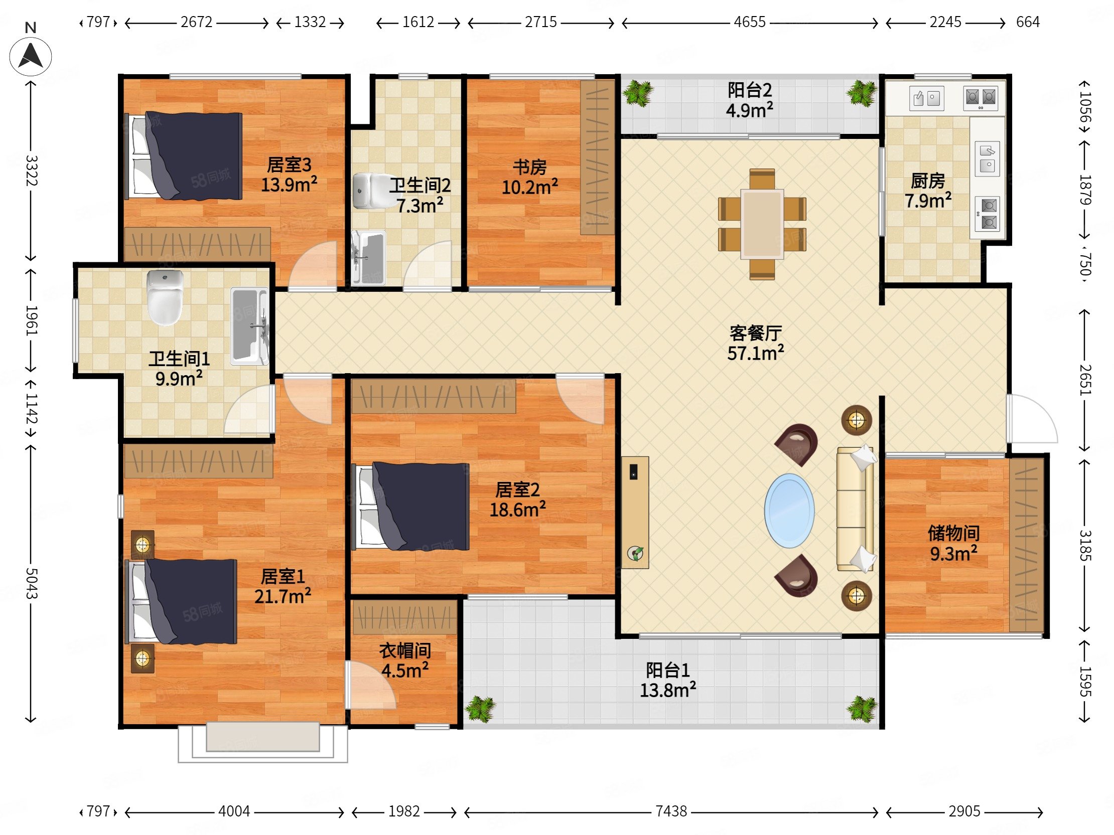 万科金域华府二期精装五房出售南北通透看房方便