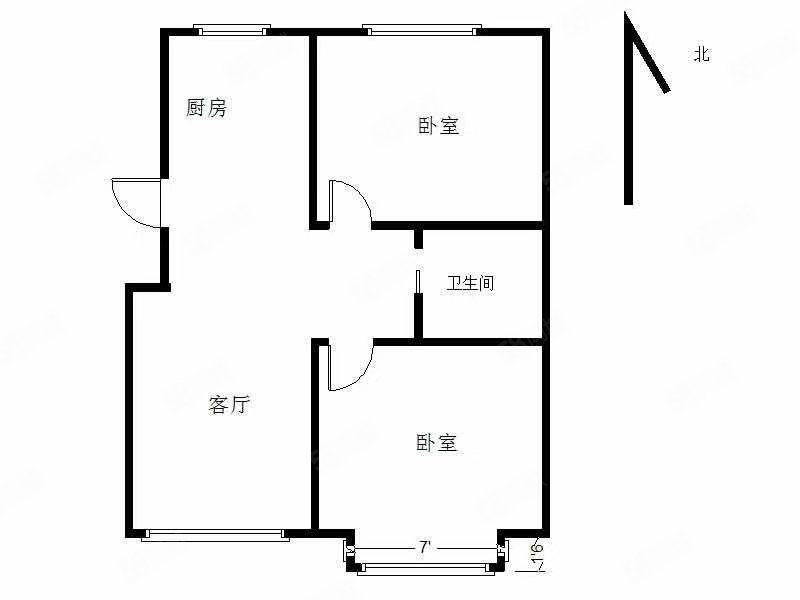 府西里小区2室2厅1卫92㎡南北50万