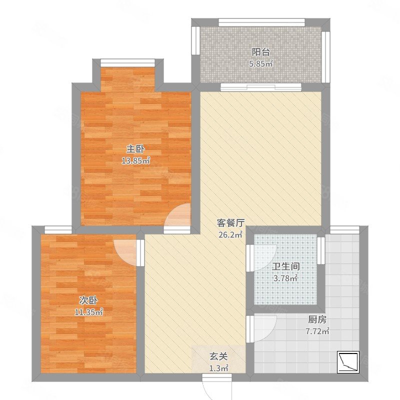 建工师干休所2室1厅1卫60㎡南北175万