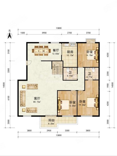 褐石园5室3厅4卫245.71㎡南3980万