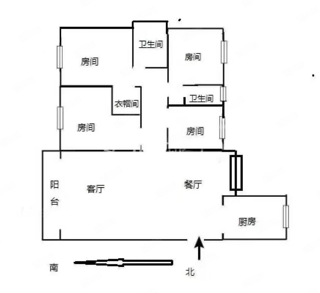 地中海风情7室2厅3卫102.3㎡南北60万