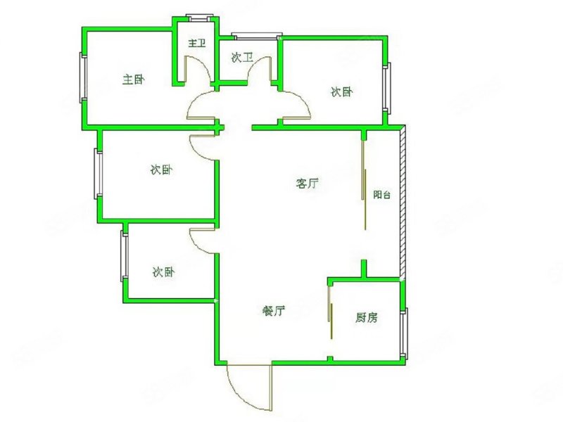 中铁山水时光E组团4室2厅2卫113.98㎡南北135万