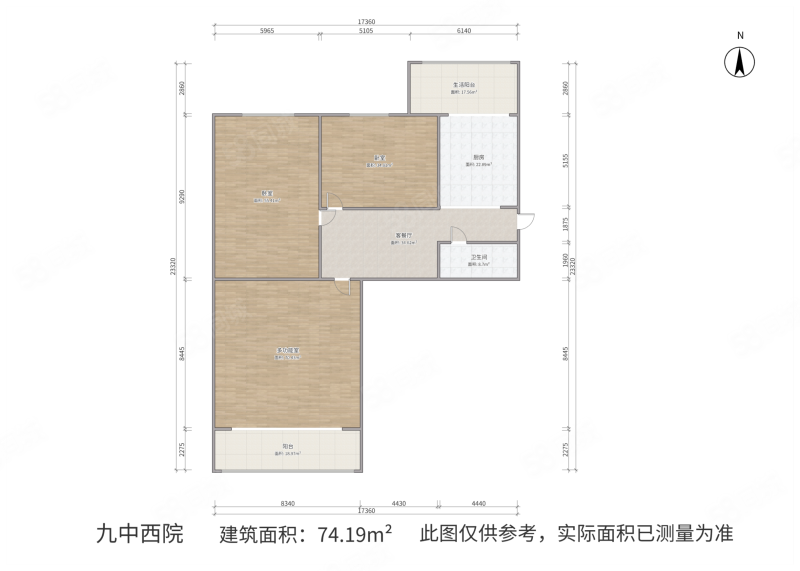 九中小区3室1厅1卫74.19㎡南北99万