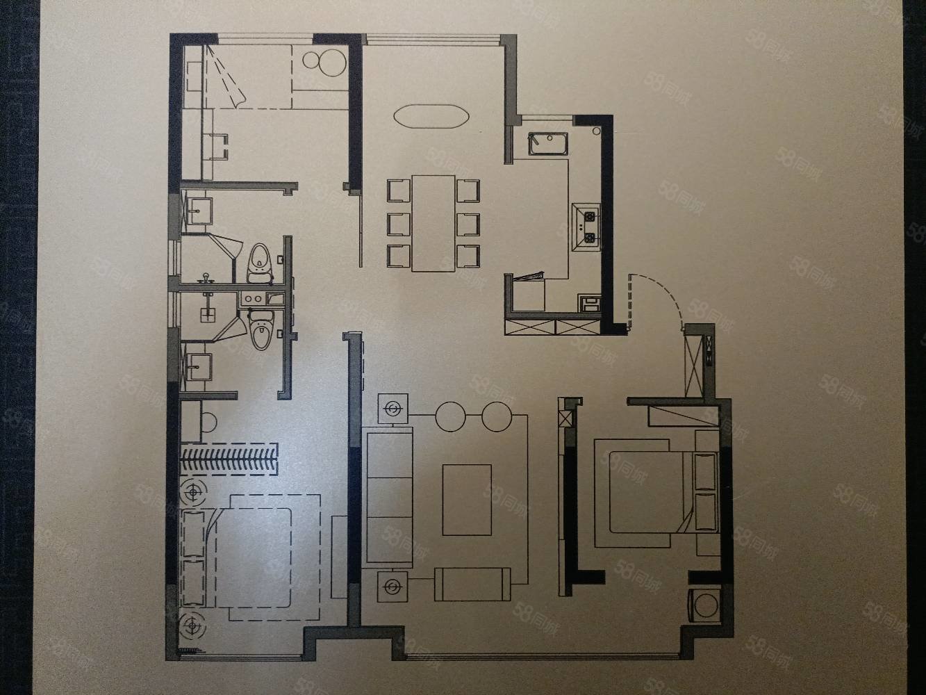 荣盛和府3室2厅2卫128㎡南北87.8万
