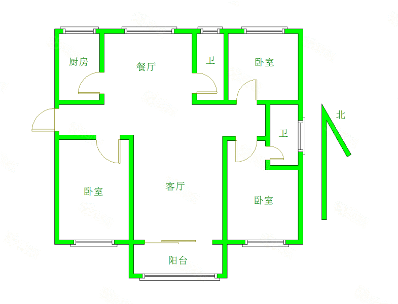 和园小区(信都)3室2厅2卫153㎡南北160万