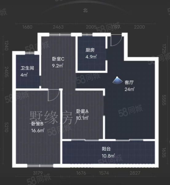 九龙仓雍景山(公寓住宅)3室2厅1卫97.27㎡南145万