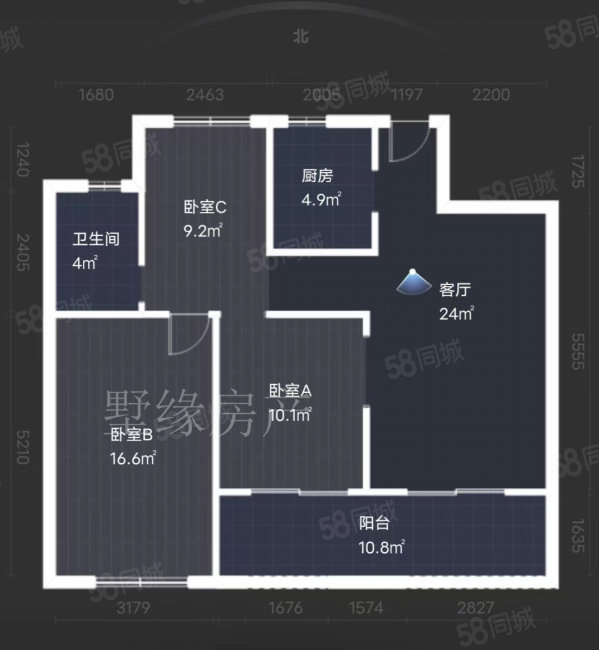 九龙仓雍景山(公寓住宅)3室2厅1卫97.27㎡南145万