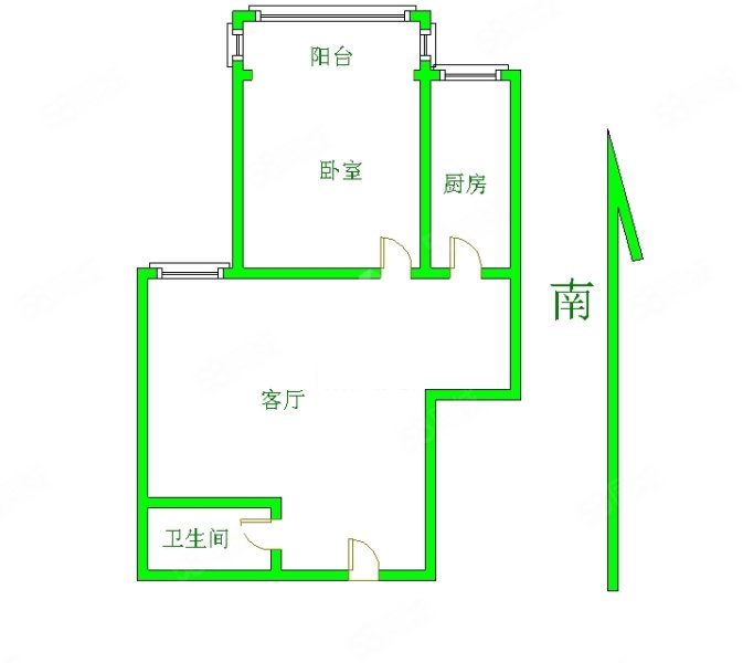 西泽园枫谷1室1厅1卫62.43㎡南北36万