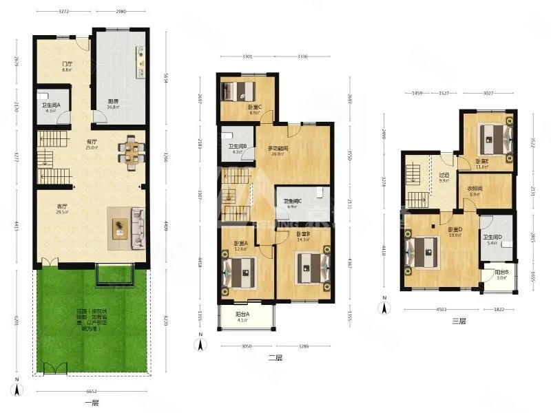 康城花園別墅6室2廳3衛(wèi)260㎡南北1180萬