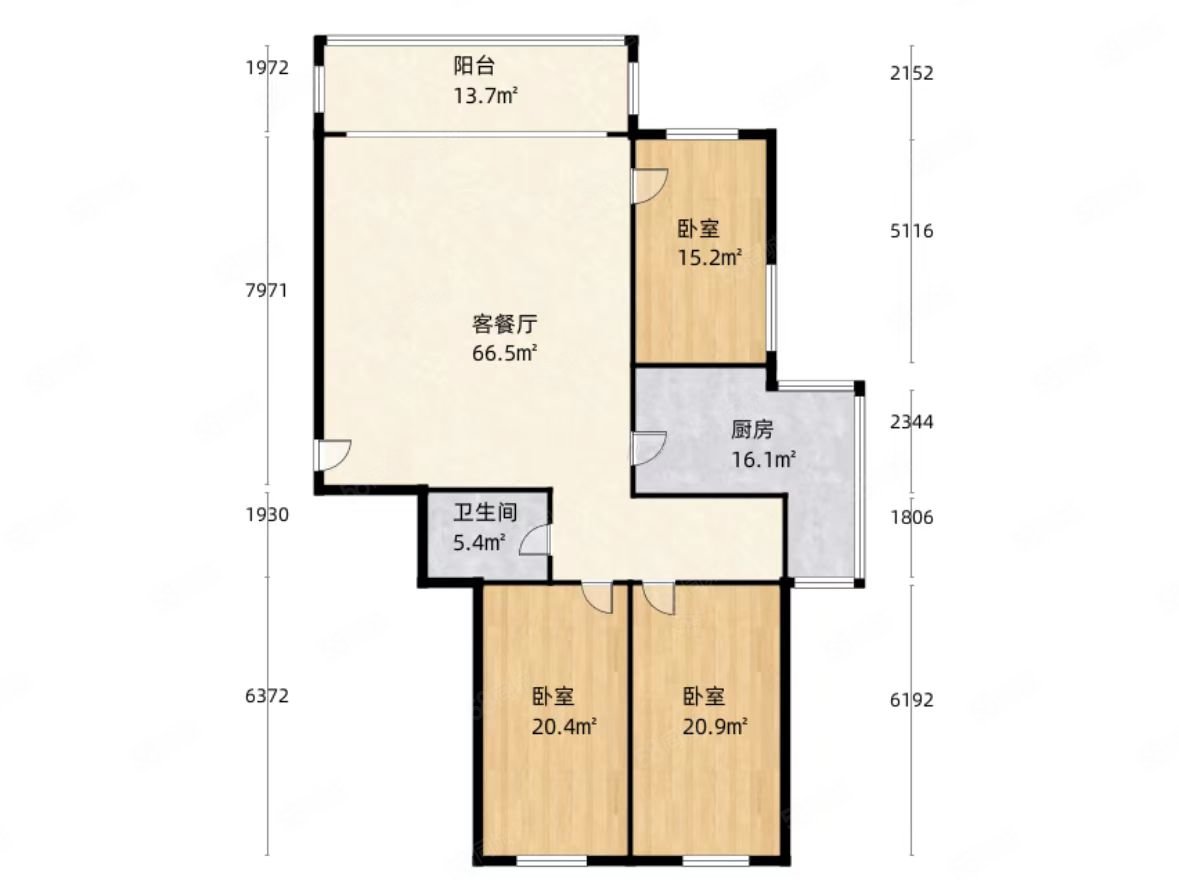 新新家园3室2厅2卫174㎡南北158万