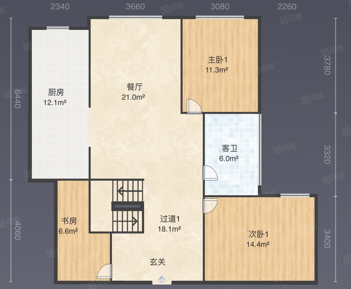 天御蓝湾6室3厅2卫160㎡南北92万