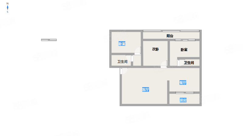 福乐园小区3室2厅2卫135.17㎡南北58万