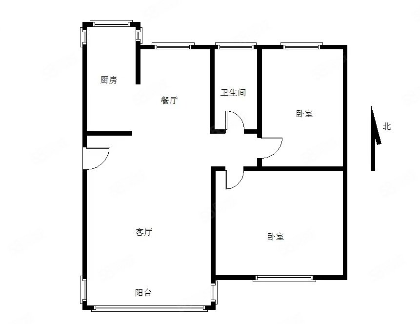 南山小区2室1厅1卫74.62㎡南312万