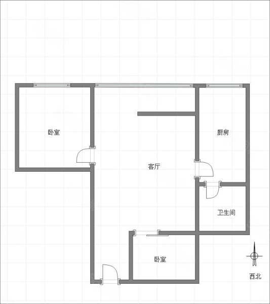 鸥鹏花园2室1厅1卫66㎡西北47万