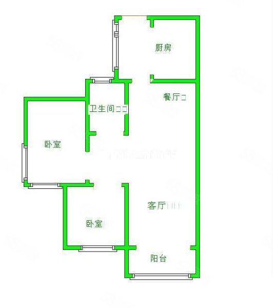 九洲上尚城2室2厅1卫88.35㎡南72万