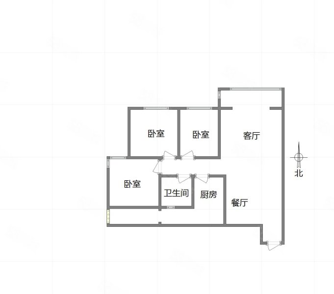 黄龙花园3室2厅1卫100㎡北82.4万