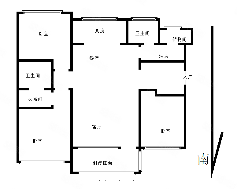 万科城(东区)3室2厅2卫171㎡南北310万