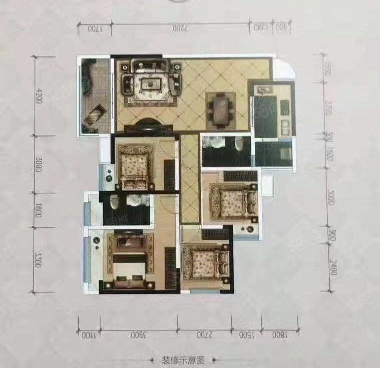 兴茂御景江城3室2厅2卫109㎡南北48.8万