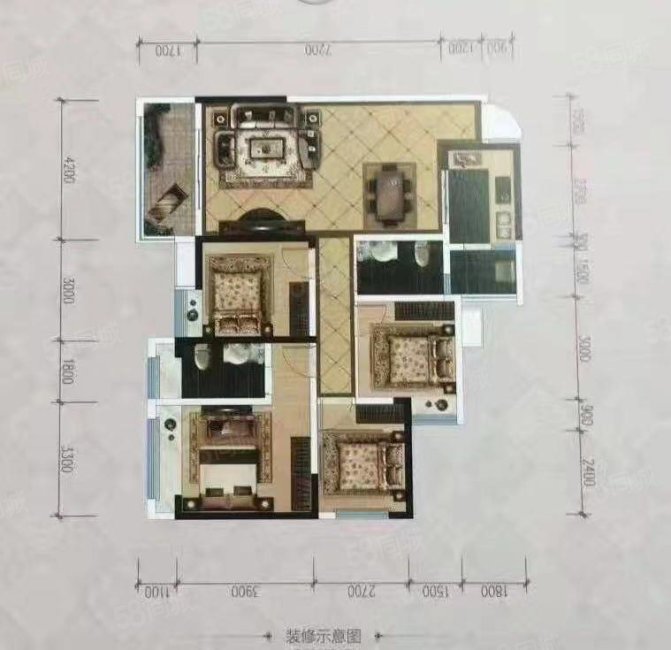 鸿鸥未来城3室2厅2卫100㎡南北89.8万