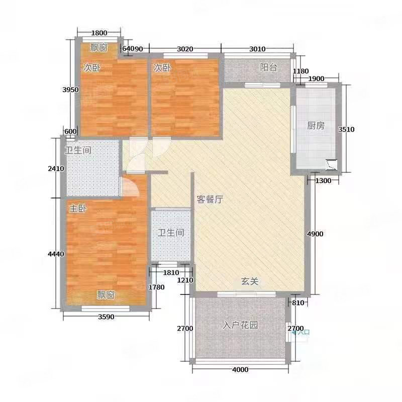 安乡白云小区3室2厅2卫124㎡南北38.8万