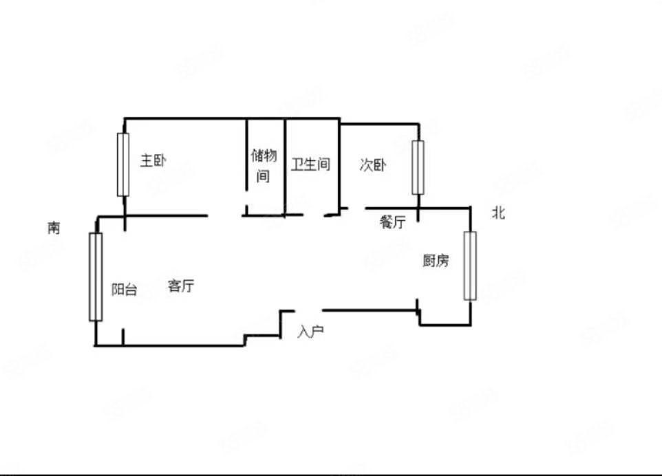 郎奇园2室2厅2卫97㎡南北65万