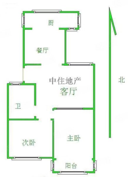 房地产宿舍2室2厅1卫80㎡南北184万