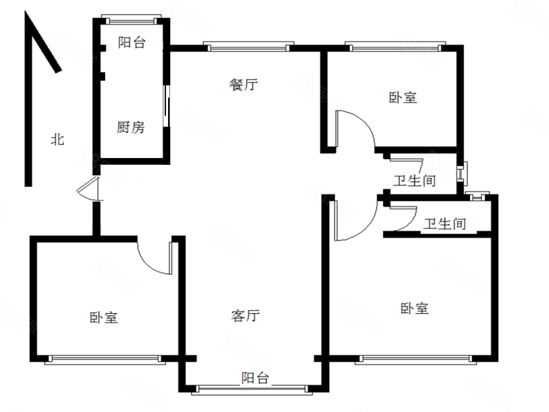 康城瑞河兰乔3室2厅2卫87.8㎡南北229万