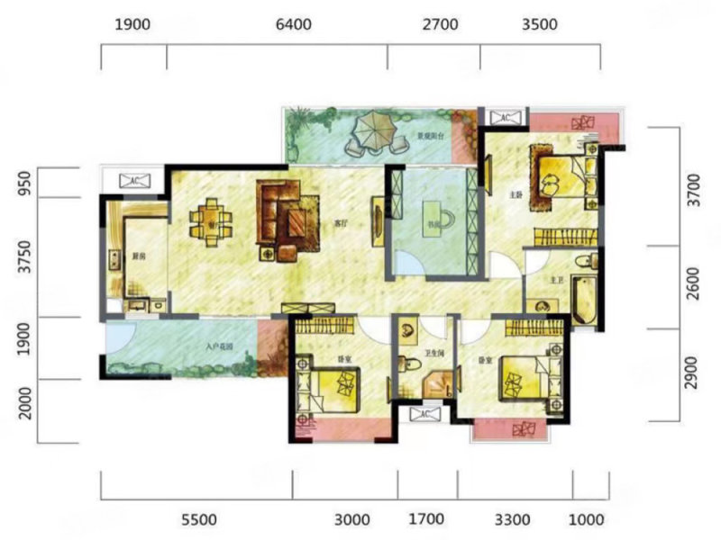 四川成都新都斑竹园北欧知识城中欧住宅(二期)南北方向5室2厅2卫135㎡总价165万