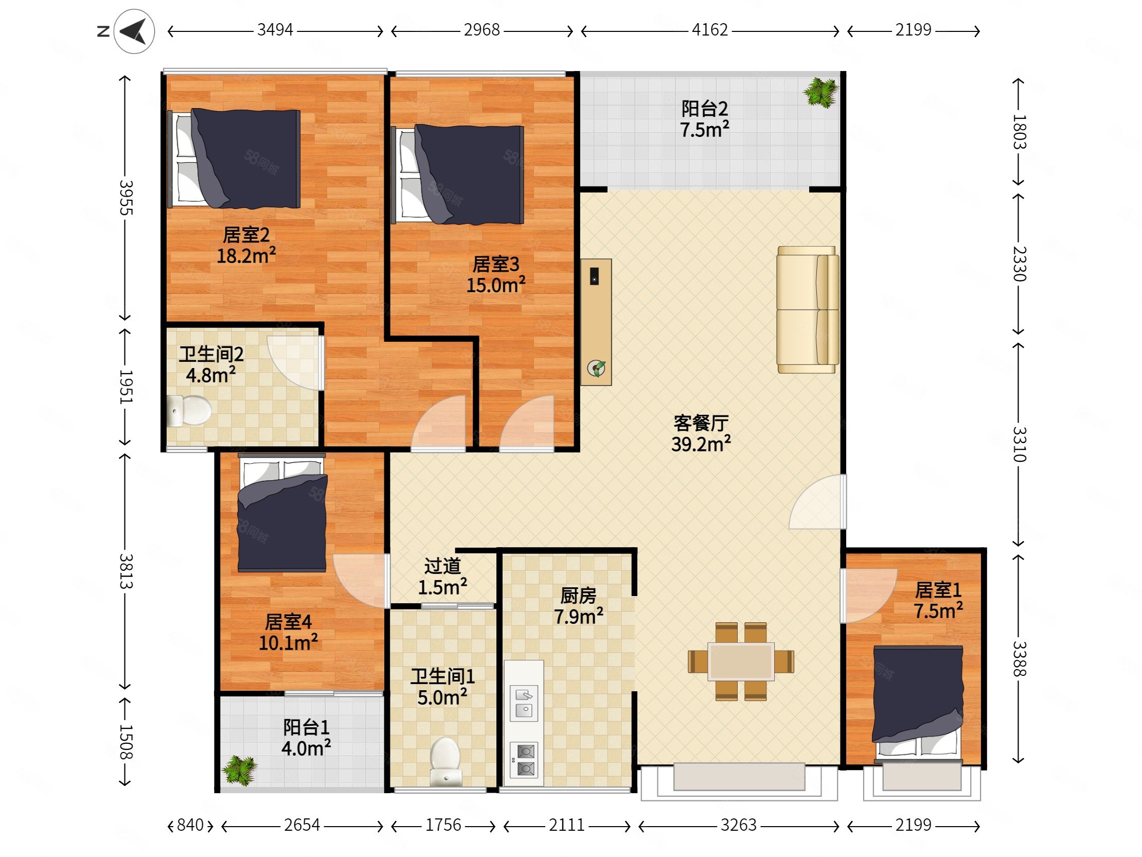 虹湾花园16年次新小区户型方正采光通风良好车位充足