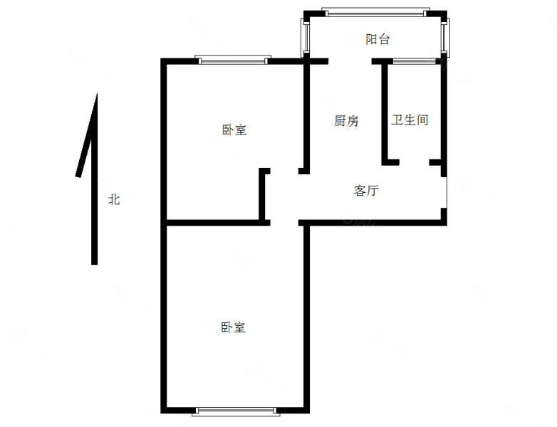 朝阳里(和平)2室1厅1卫55.06㎡南北329万