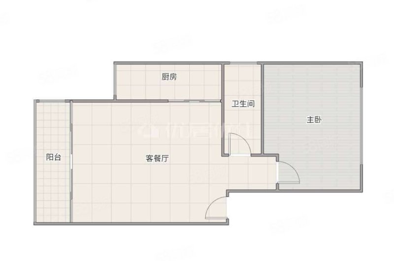 柳明新城1室1厅1卫47㎡南北23万