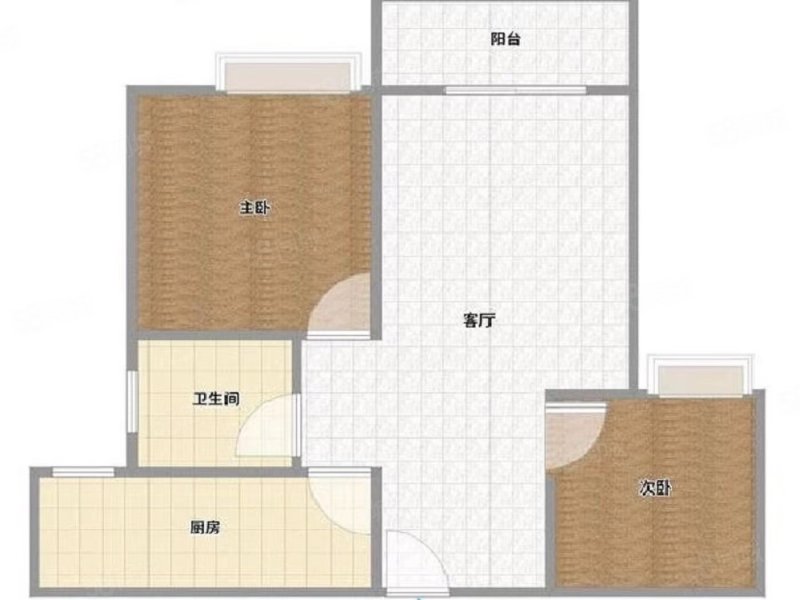 融侨苹果城2室2厅1卫64㎡南北57万