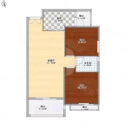 世昌第1城2室2厅1卫79.09㎡南北35万