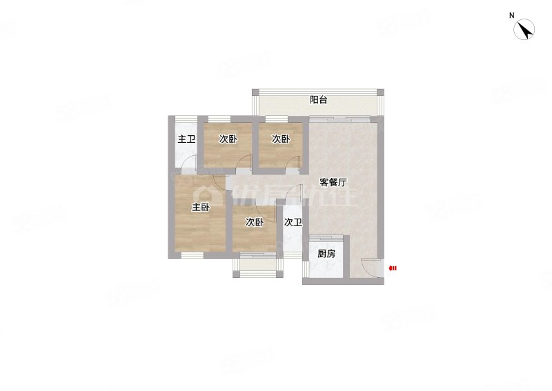 万丰岭上建安4室2厅2卫126.01㎡东108万