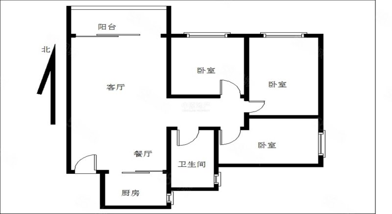 万科金色悦府3室2厅1卫82㎡东北305万