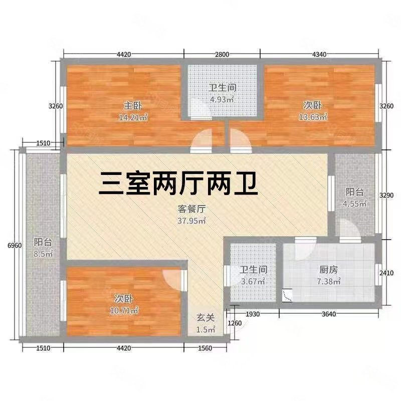 营房巷4号居民楼3室2厅2卫151.5㎡南北147万