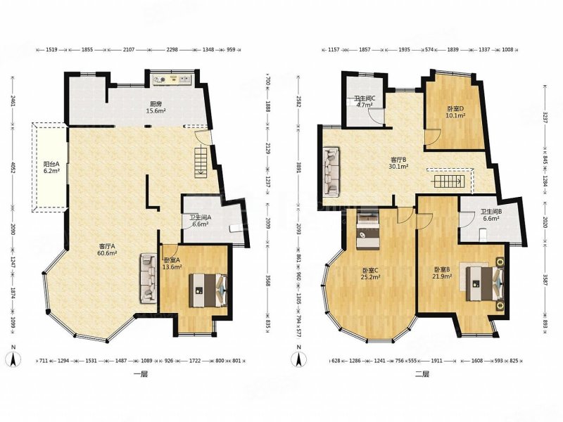 锦丽苑4室3厅3卫236㎡南北765万