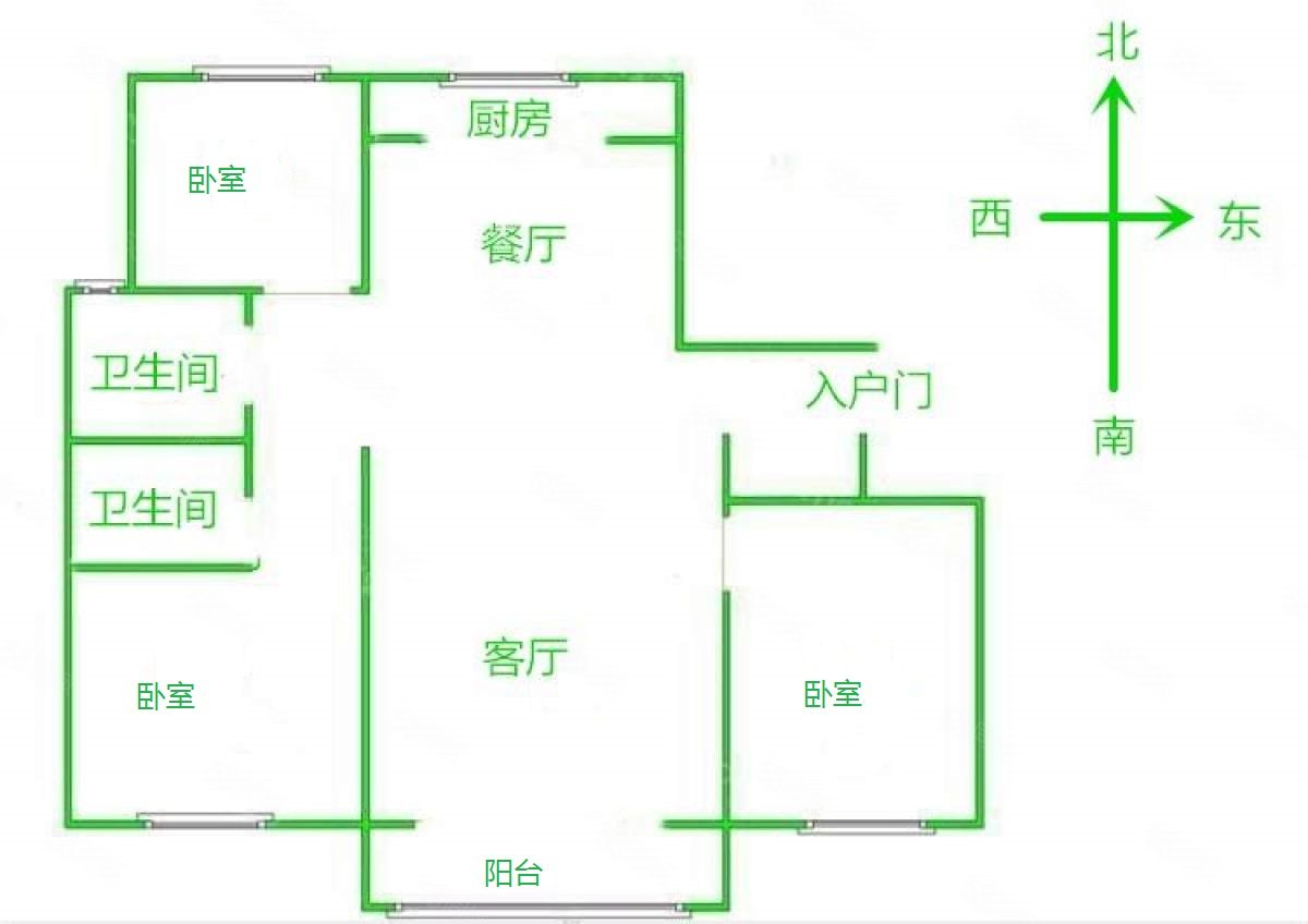 隆基泰和未来城3室2厅2卫129.72㎡南北119万