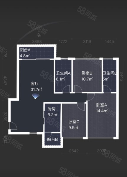 新世纪宜居3室2厅2卫110.03㎡北260万