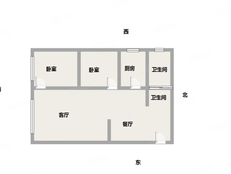 庆阳地区汽车运输公司家属楼2室2厅1卫75㎡南北55万