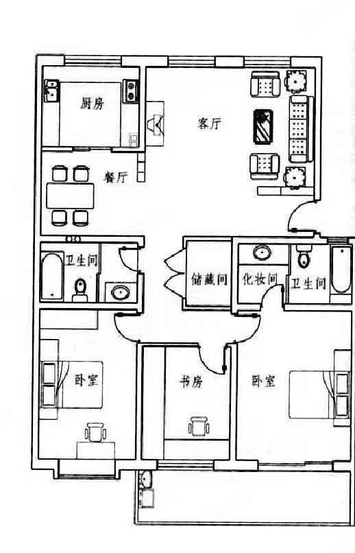 星湖城10楼137平三房两厅13500元