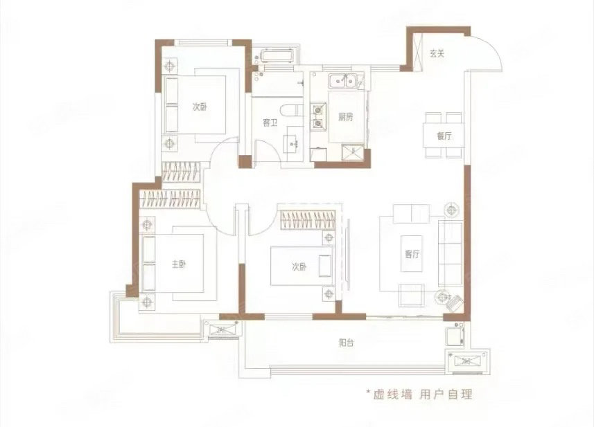 中至信书香雅苑3室2厅1卫118㎡南北82万