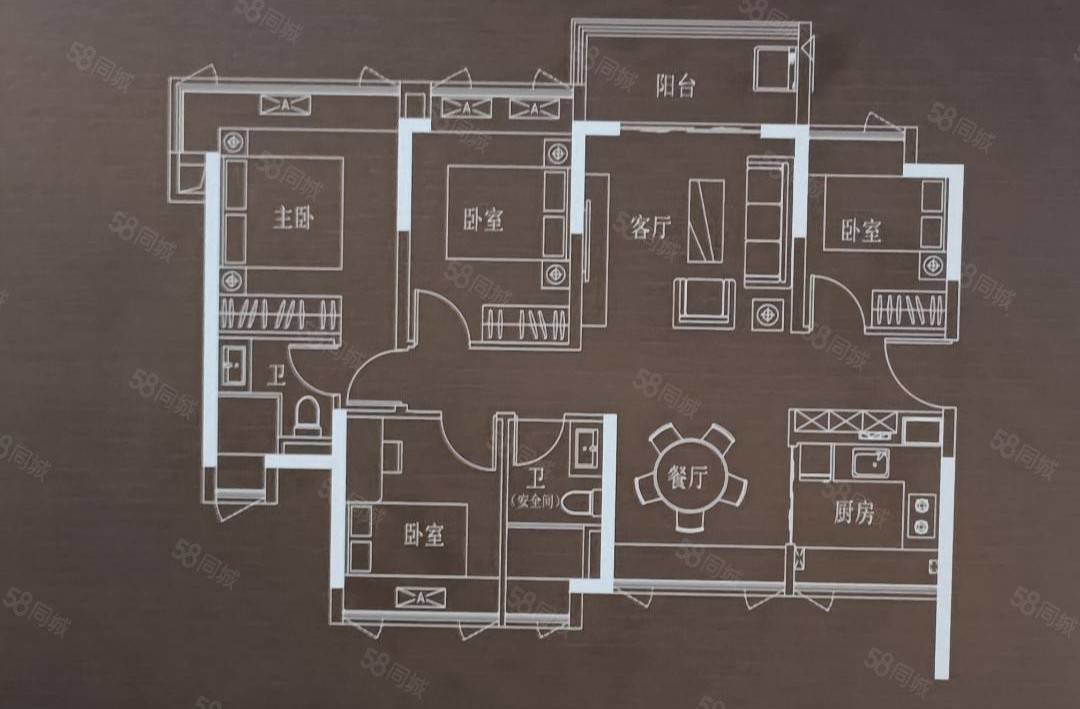 花街18百合苑3室2厅2卫130.91㎡南北270万