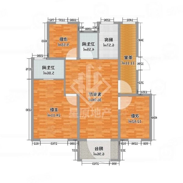 名门俏江南3室2厅2卫119㎡南北74万