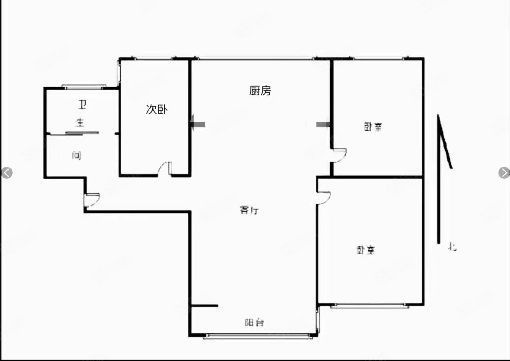 中央城D区3室2厅1卫120.35㎡南北149万