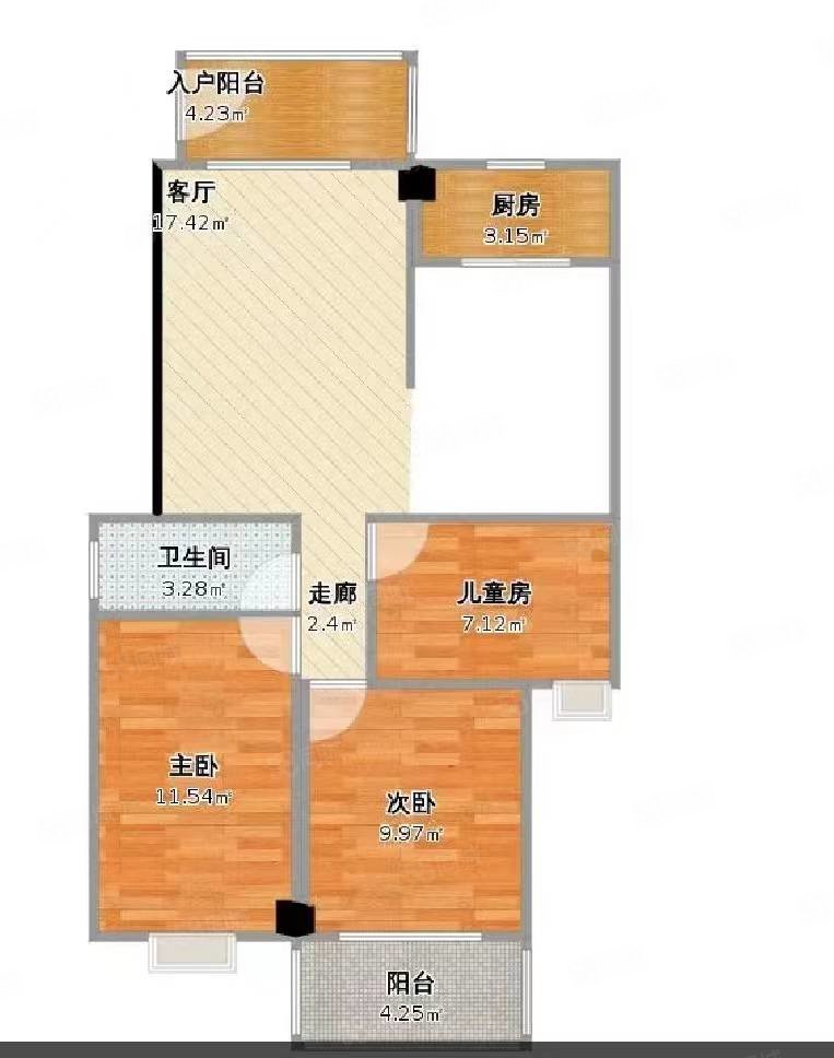 滨湖公寓3室2厅1卫108㎡东南29.8万