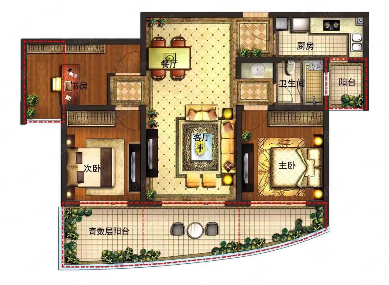 千岛湖雅苑3室2厅1卫87.46㎡南160万