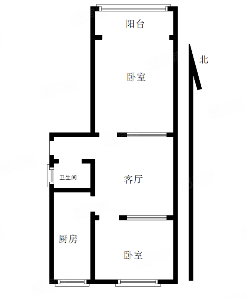 玉三小区2室1厅1卫84.27㎡南北89万