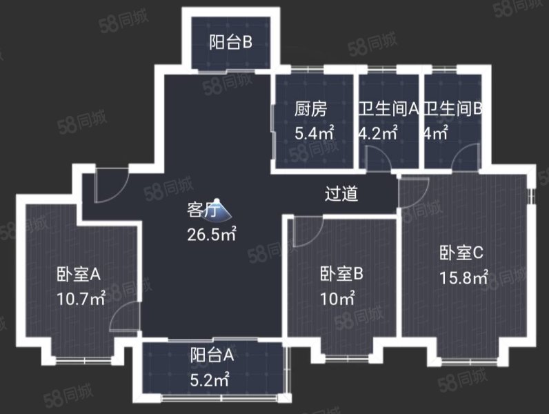 保利云禧3室2厅2卫127㎡南北189.8万